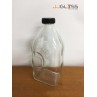 Juice Bottle 1L. (PLASTIC CAP) - 1,000ml. Round Bottle Glass Black